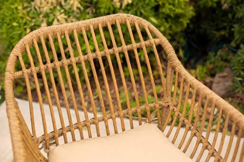 3pcs Outdoor Bistro Chat Set with Seat Cushions, Beige N2037