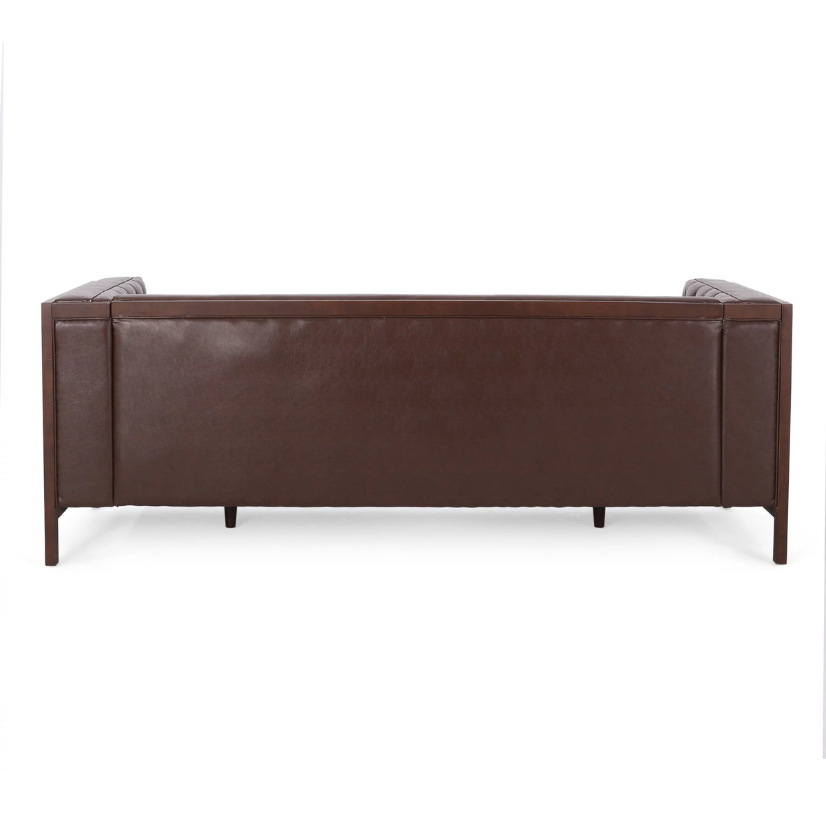 Dark Brown Faux Leather Sofa X756