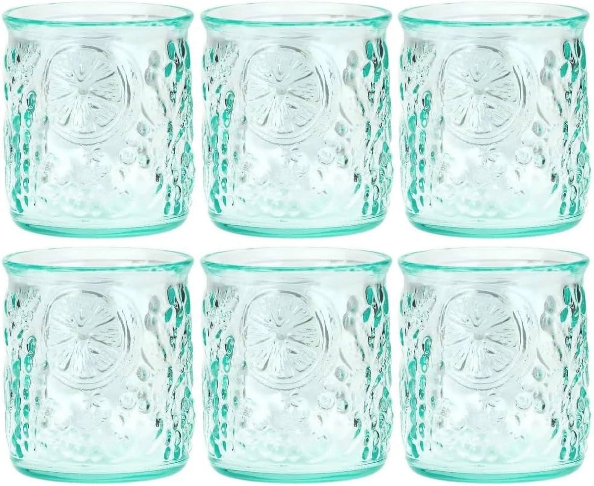 12 Oz Recycled Green Glass Drinking Glass Set Of 6 S2551