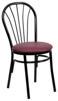 Burgundy Vinyl Metal Chair G208