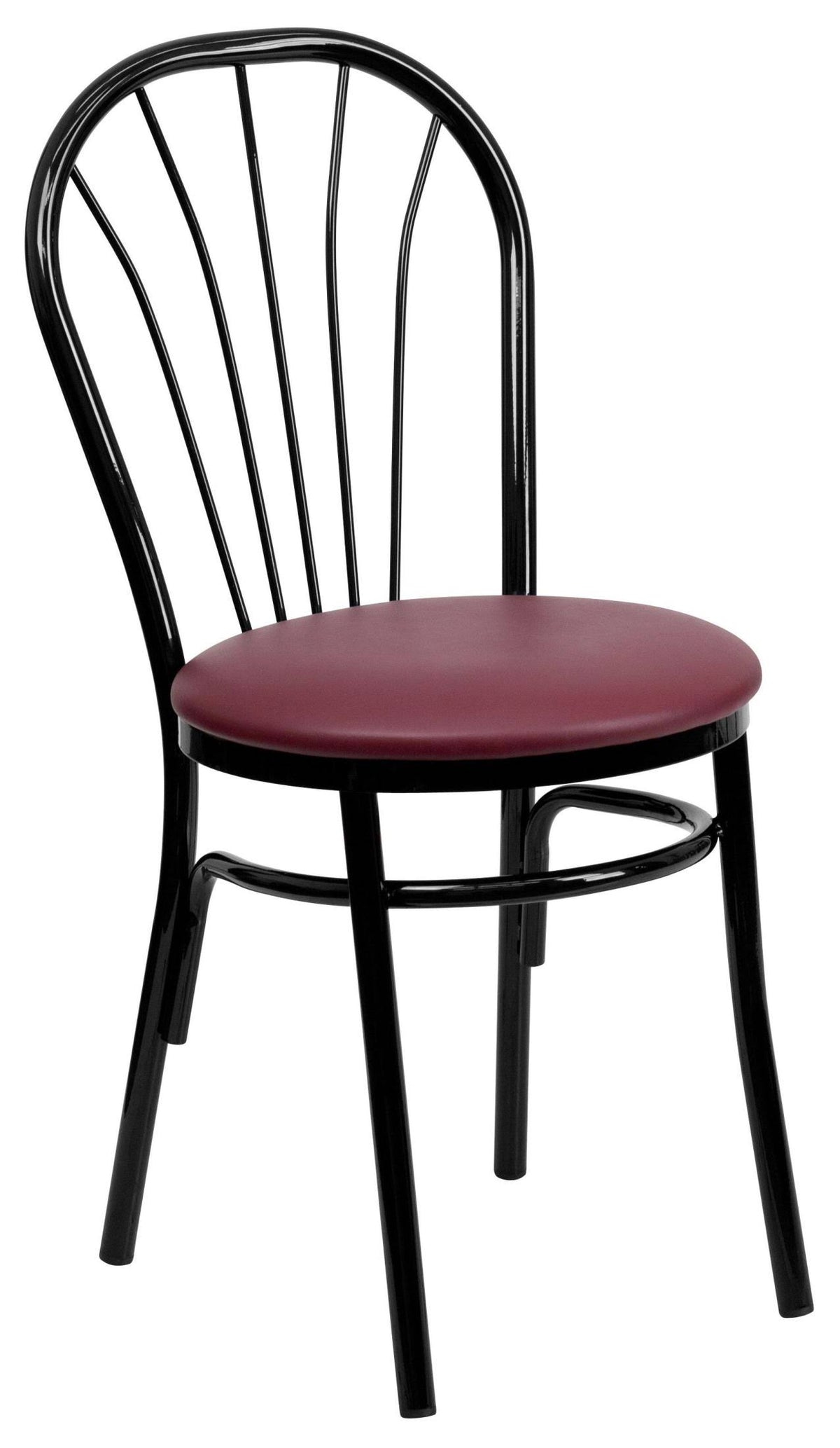 Burgundy Vinyl Metal Chair G208