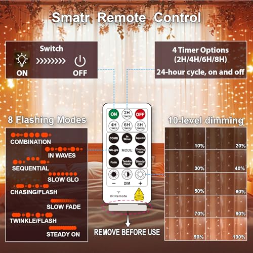 300LED Warm White Fairy Curtain Lights 2 Pack I20897