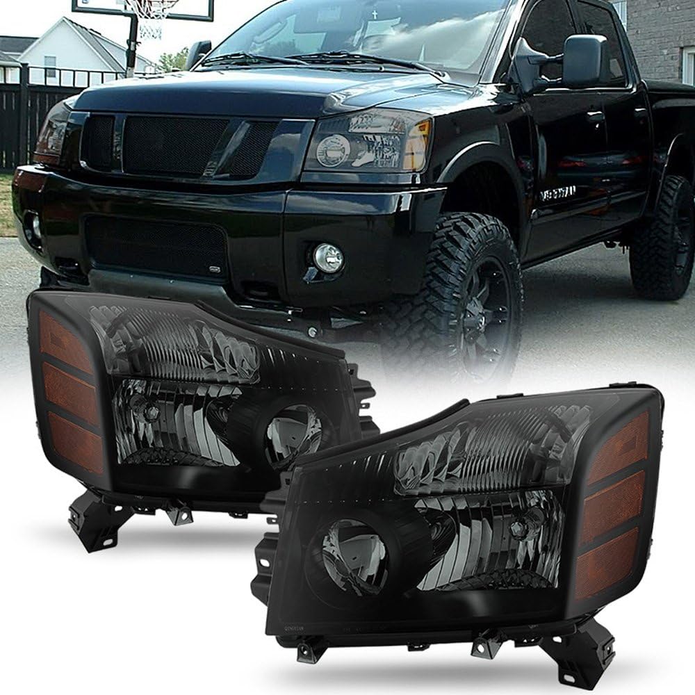 Black Smoked Headlights Set U130