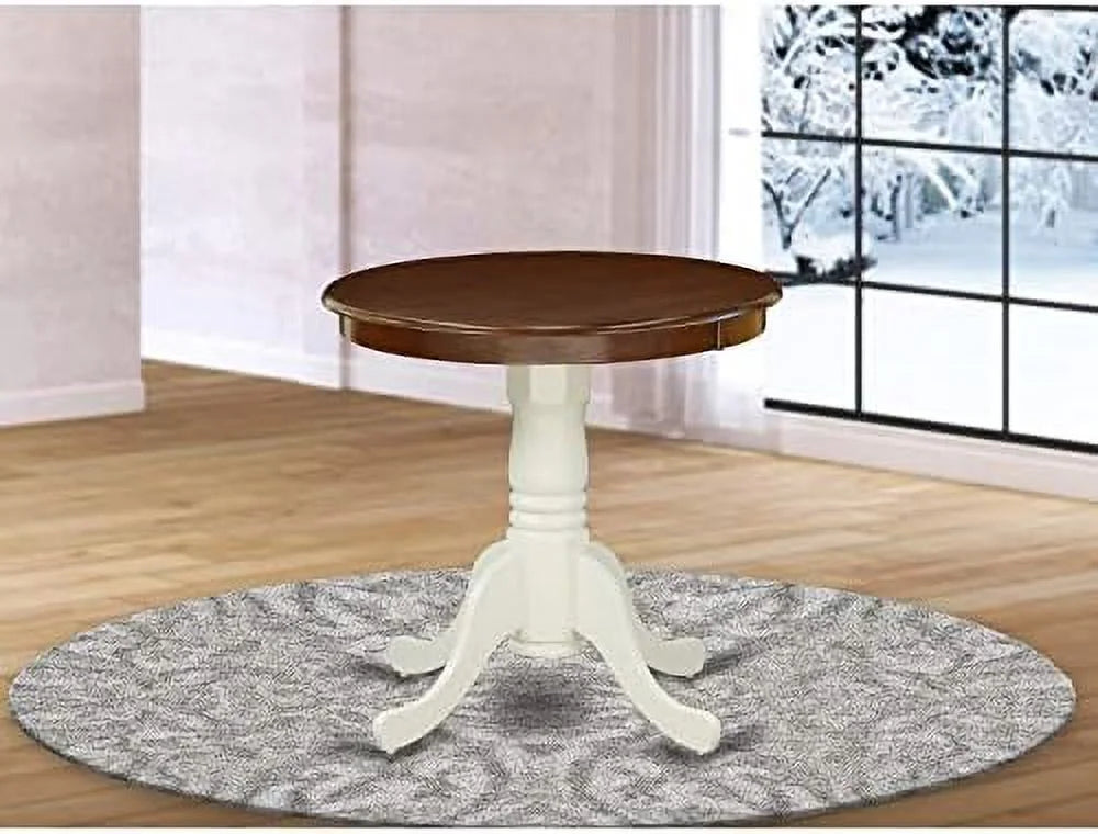 Round Solid Wood Dining Table with Pedestal Base 30x30 Inch P810