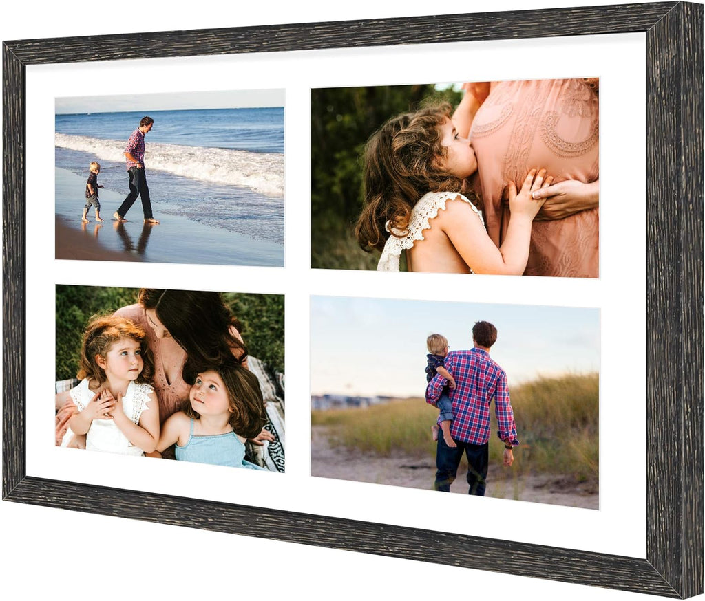 Set of 2 12x16 Black Wood Frame with White Mat A78685