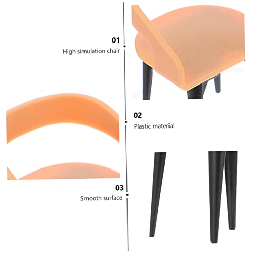 4pcs Mini Simulation Chair Fairy Garden Furniture Scene Model Dining Table Accessories Plastic Old Fashioned P589
