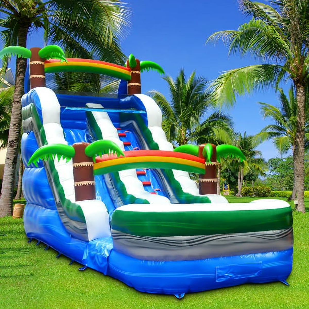 Inflatable Water Slide with Air Blower and Splash Pool I17715