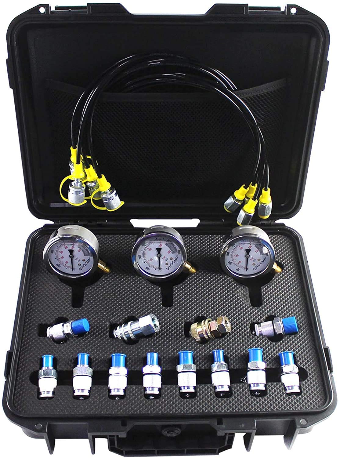 Hydraulic Test Kit with 12 Couplings, 4 Test Hoses and 3 Pressure Gauges Z560727