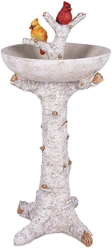Resin Birdbath, Hand Painted, 12" dia. x 27½"H F435694