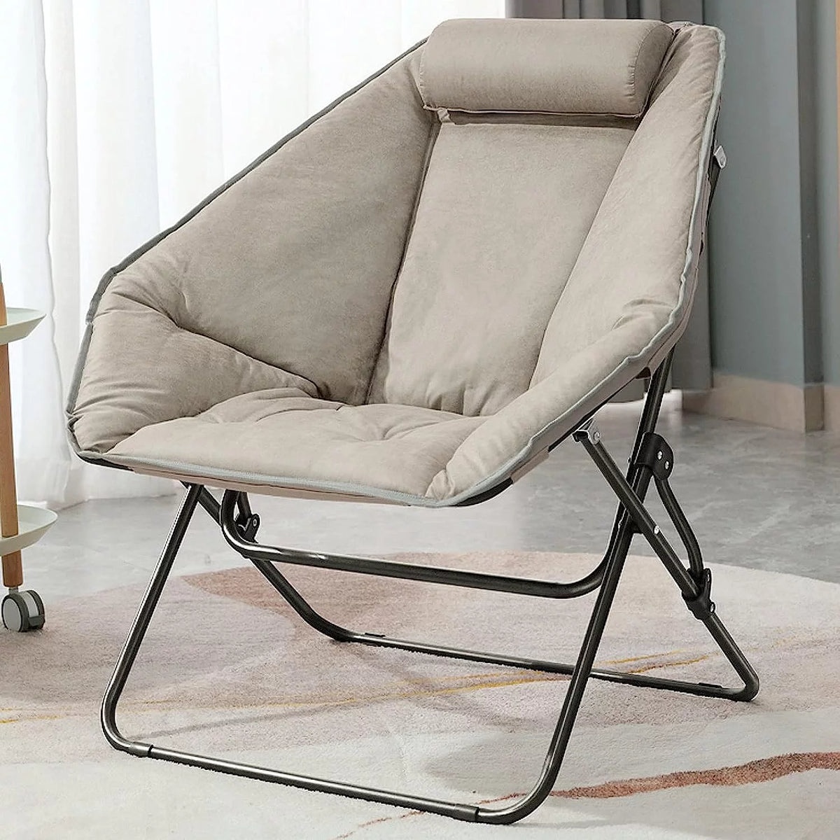 Foldable Gray Saucer Chair J6429