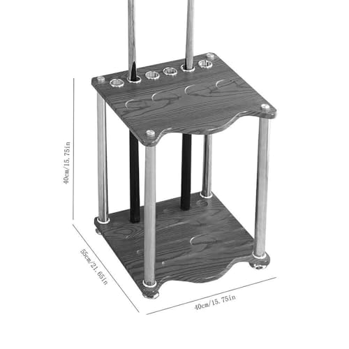 Freestanding Wood Pool Cue Rack for 6 Cues J98334