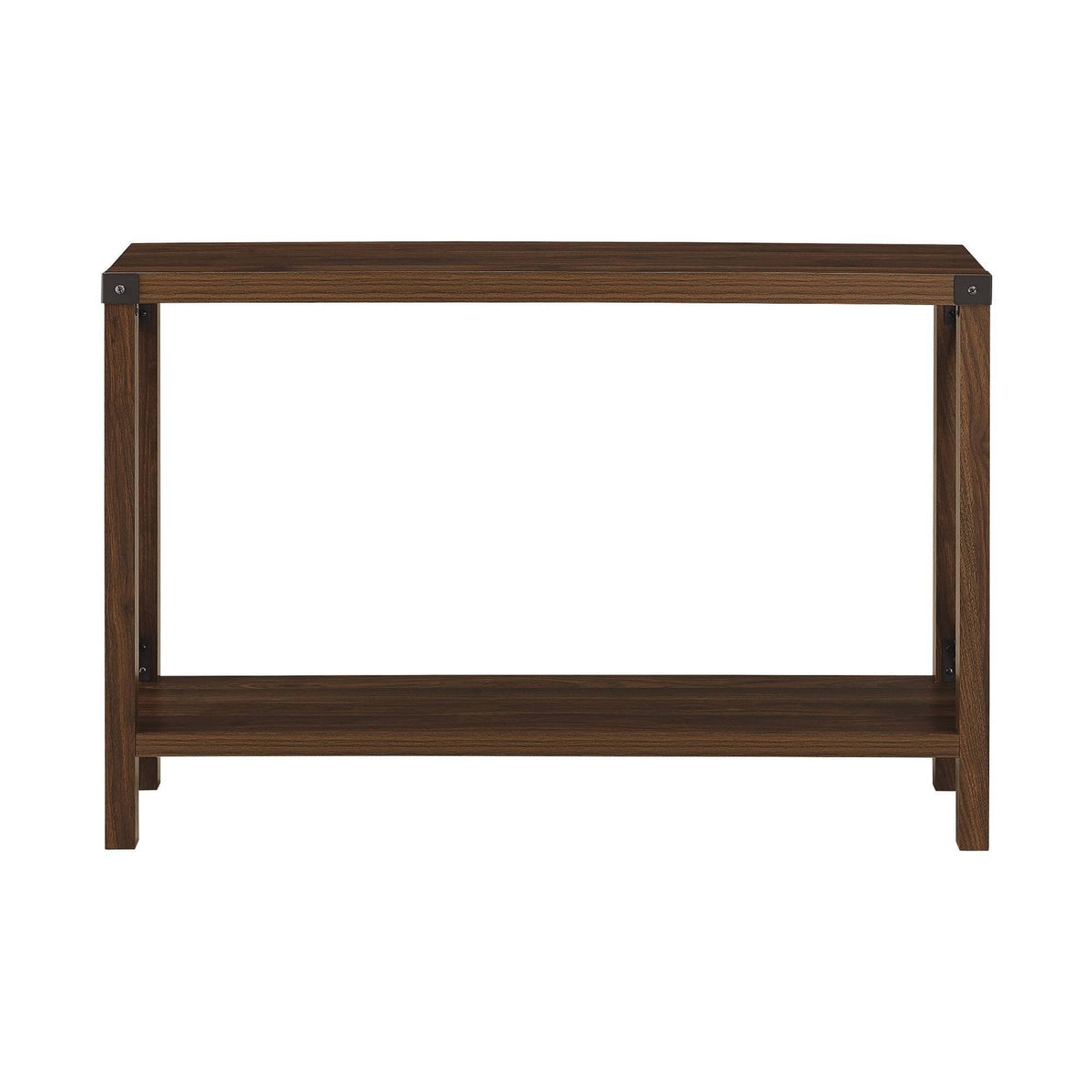 Rustic Farmhouse Entry Table Dark Walnut F10523