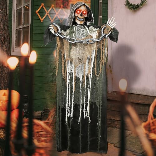 67" Life Size Animatronics Grim Reaper with Chain F689973