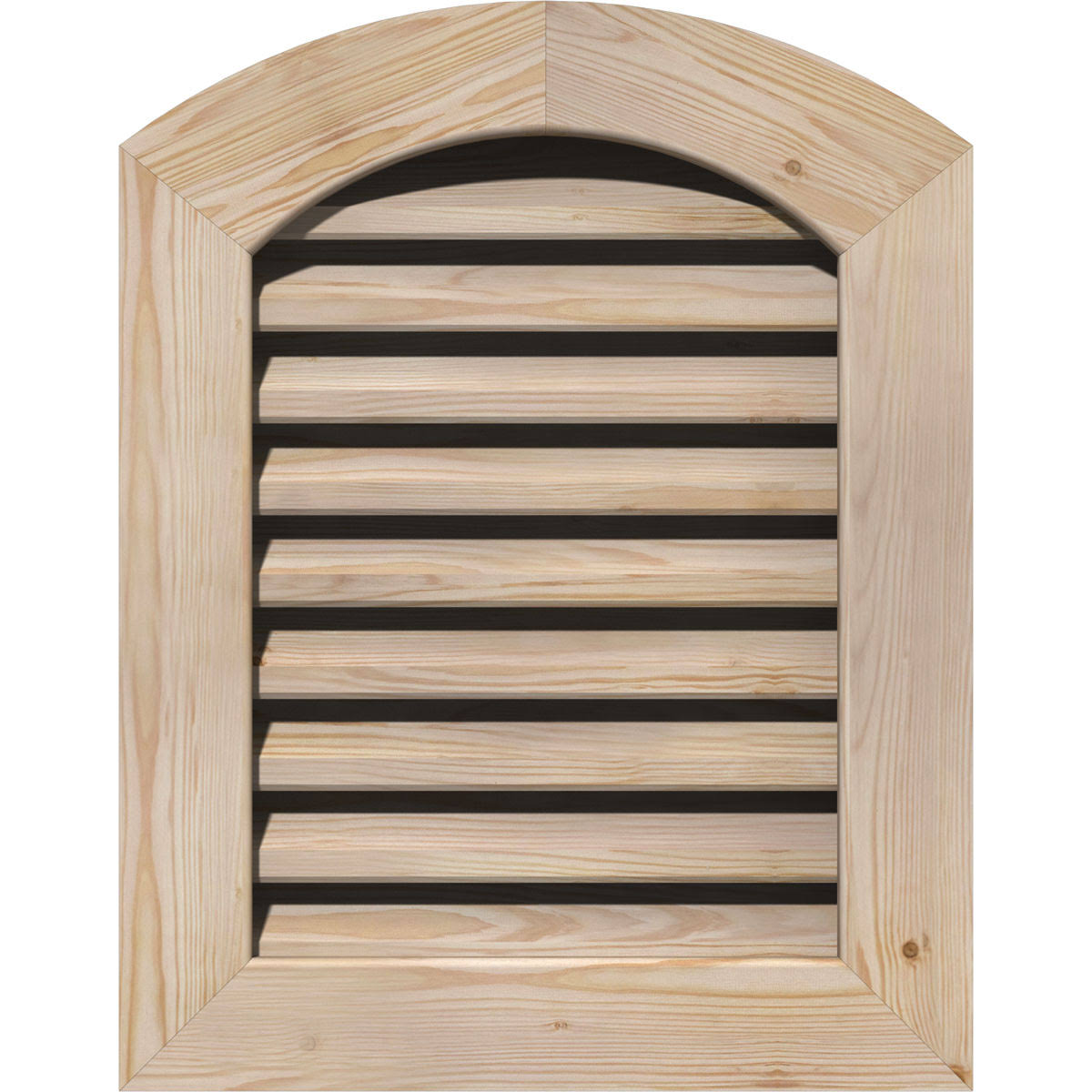 Unfinished Smooth Pine Arch Top Gable Vent C862