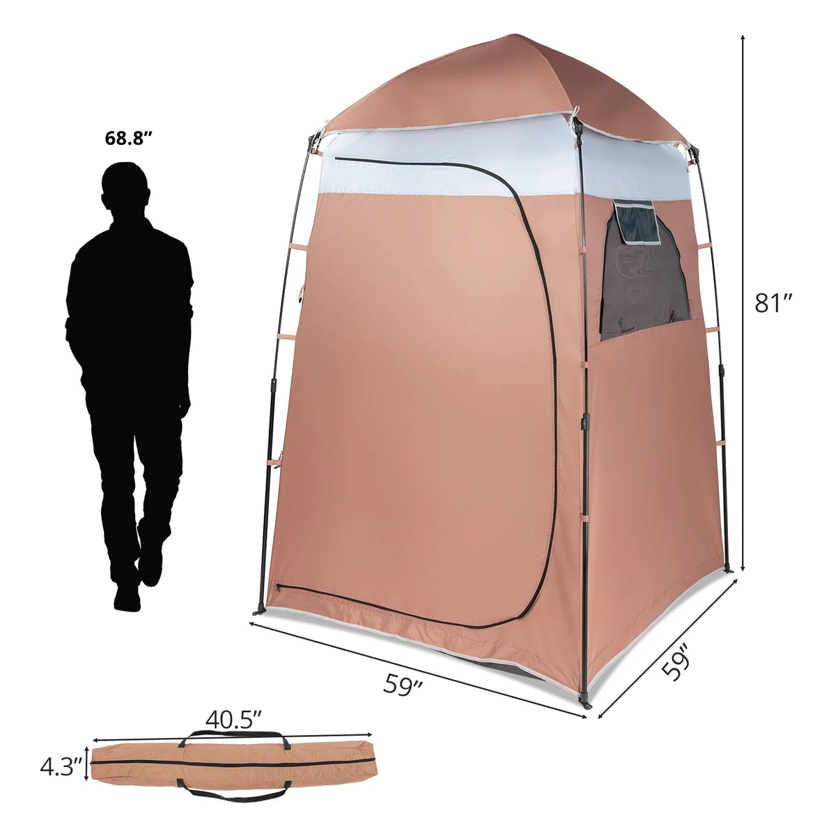 Portable Outdoor Shower Tent Camp Toilet Rain Shelter T5864