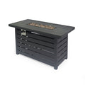 Matte Black Rectangular Iron Fire Pit E4614