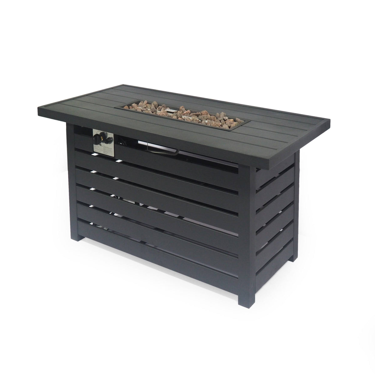 Matte Black Rectangular Iron Fire Pit E4614