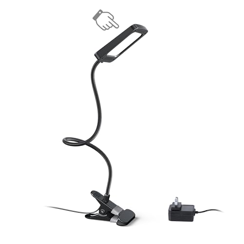 LED Desk Lamp with Clamp, 3-Level Dimmable, Flexible Gooseneck J137521