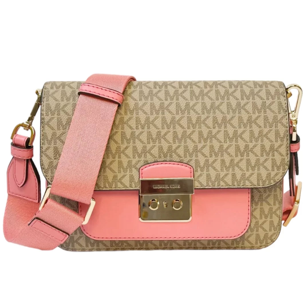 Medium PVC Leather Flap Crossbody Handbag Y54051