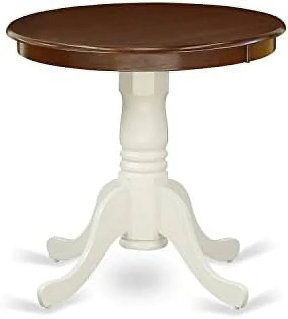 Round Solid Wood Dining Table with Pedestal Base 30x30 Inch P810