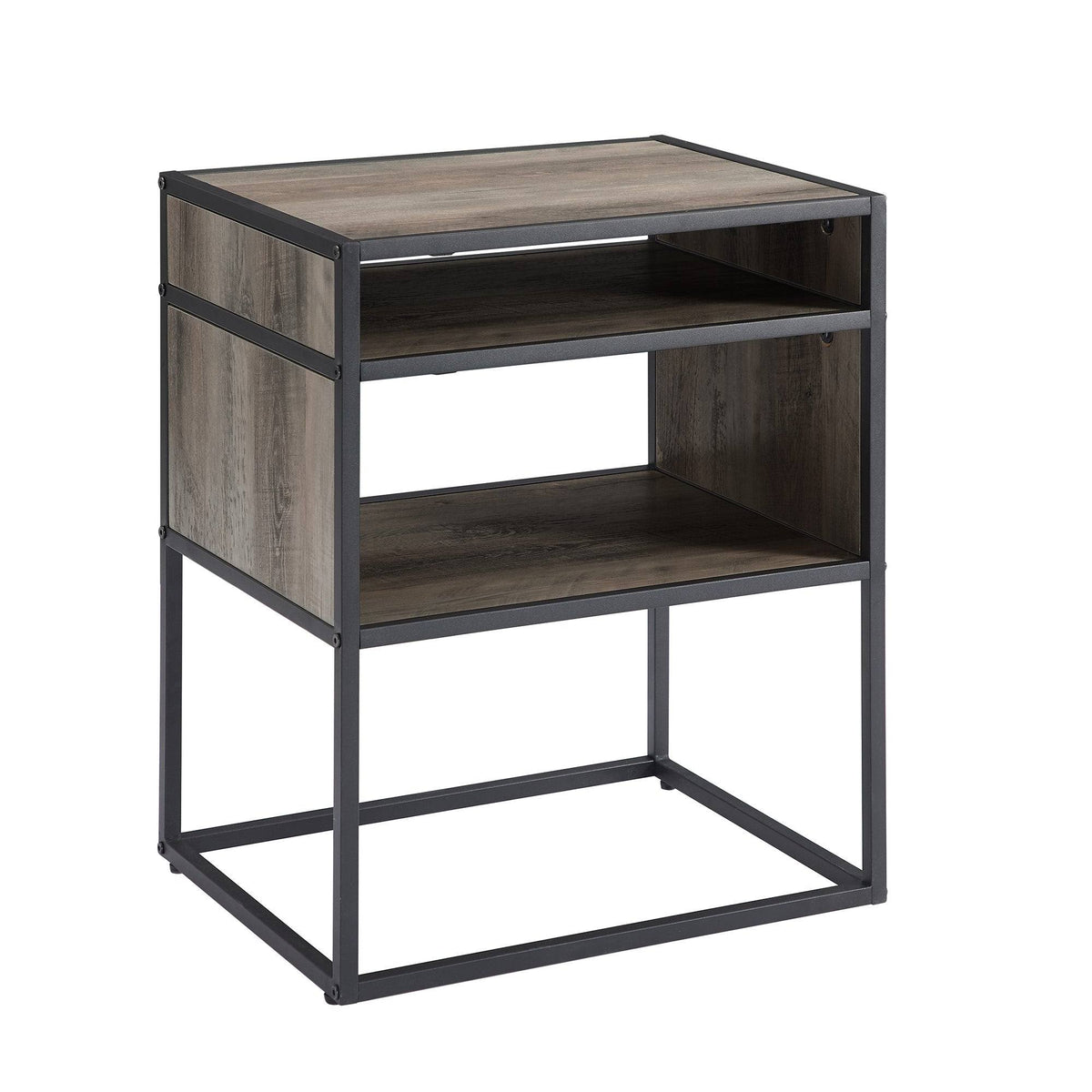 Dark Walnut Open-Shelf Side Table E675