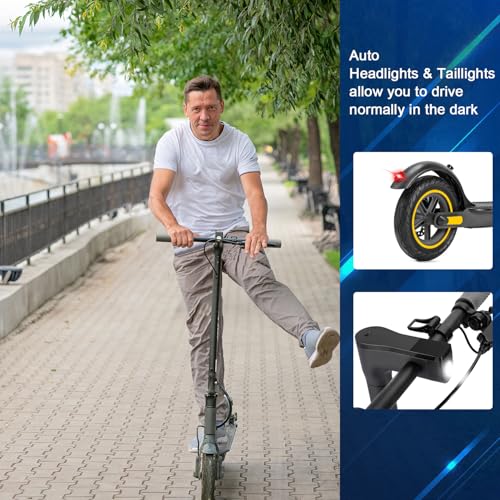 Electric Scooter with 10" Solid Tires, 600W Peak Motor, 20Miles Range, 19Mph Speed L537626