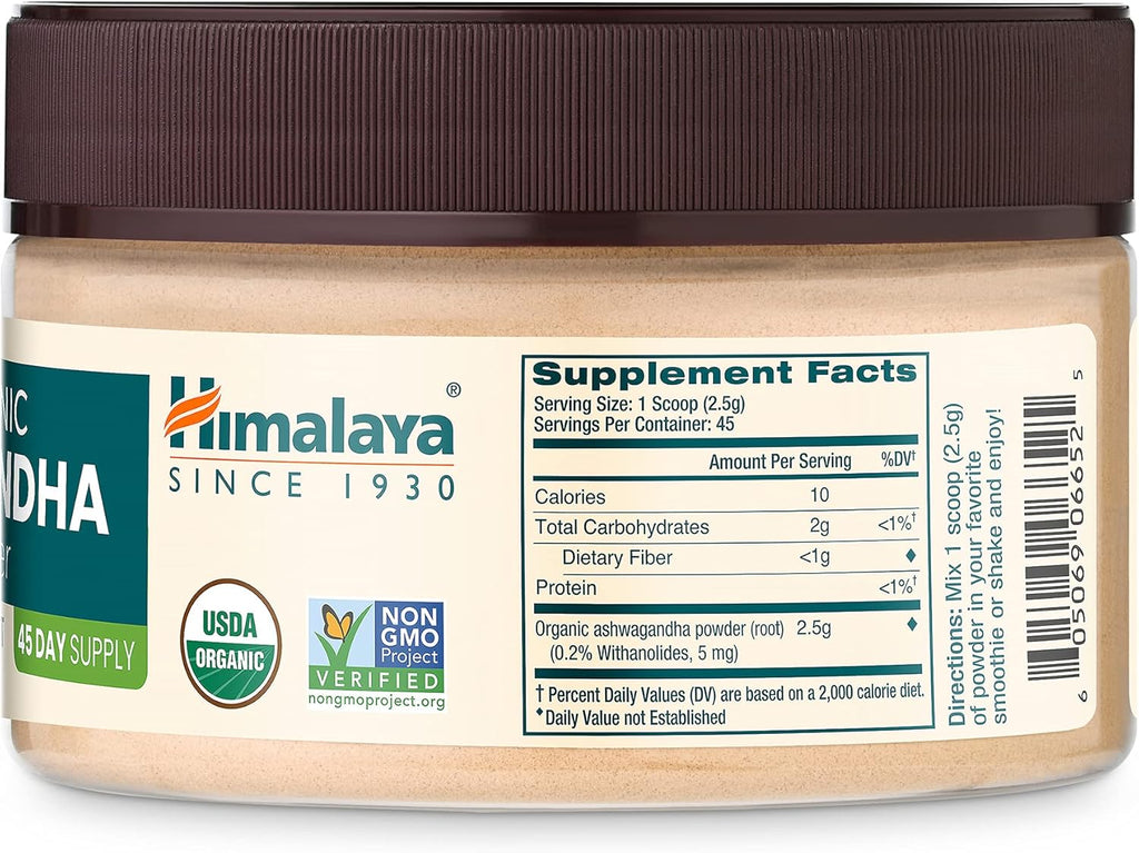 100% USDA Certified Organic Ashwagandha Root Powder Herbal Supplement, 4 Oz W3012