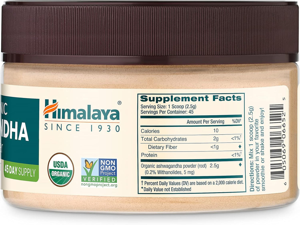 100% USDA Certified Organic Ashwagandha Root Powder Herbal Supplement, 4 Oz W3012