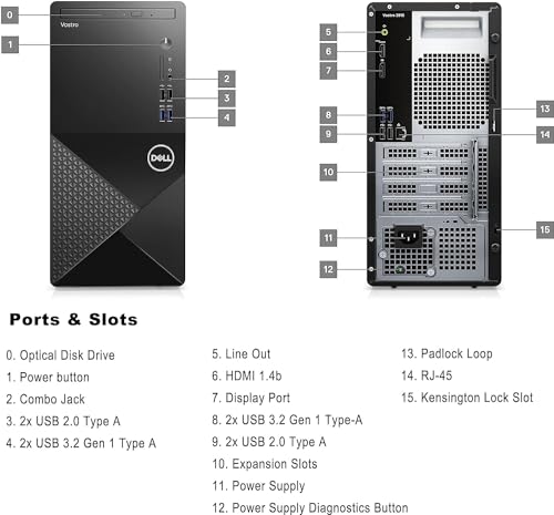 12th Gen Intel Core i3-12100 16GB RAM 256GB SSD + 1TB HDD WiFi 6 DVD-RW HDMI Display Port Windows 11 Pro Desktop Computer K308201