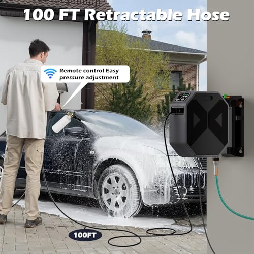 5000 PSI 3.4 GPM Electric Power Washer with 100FT Retractable Hose C9529