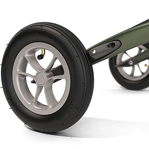 Carbon Overland All Terrain rollator with Big Pneumatic Wheels Foldable with seat Defender Green C474002