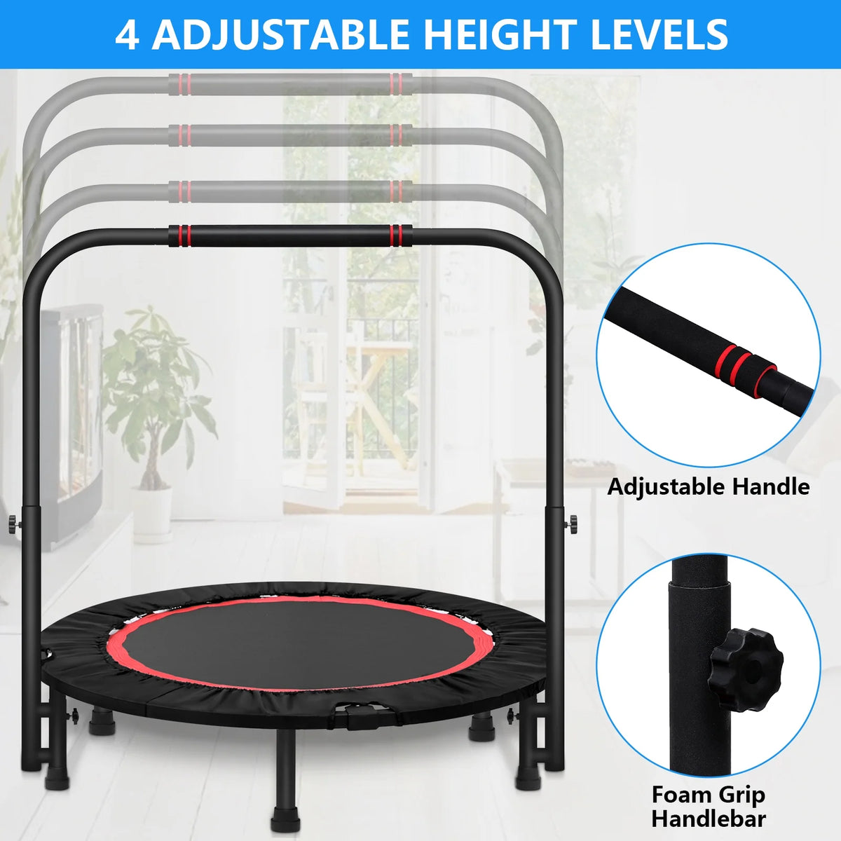 40 Fitness Mini Trampoline with Adjustable Handle B86369