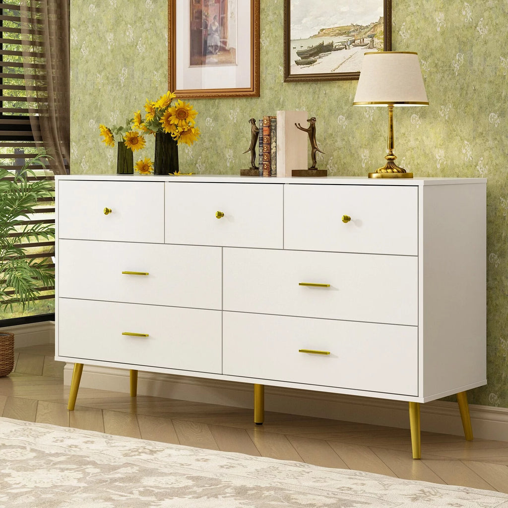 White 7 Drawer Dresser A93146