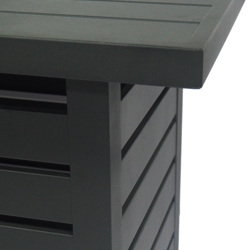 Matte Black Rectangular Iron Fire Pit E4614
