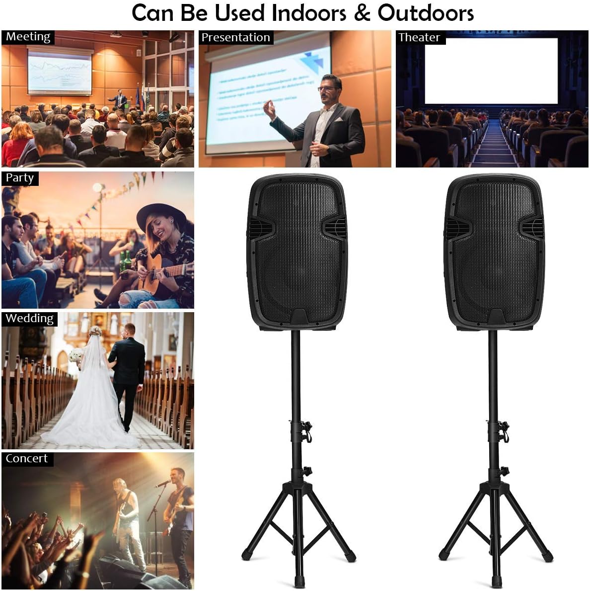 12 1600W Portable Dual Passive Active Speaker with 2 Speaker Stands V4785
