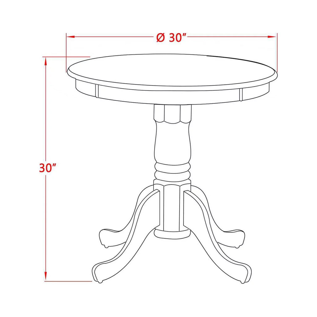 3-Piece Mid Century Modern Dining Set with Wood Table and 2 Chairs D9600