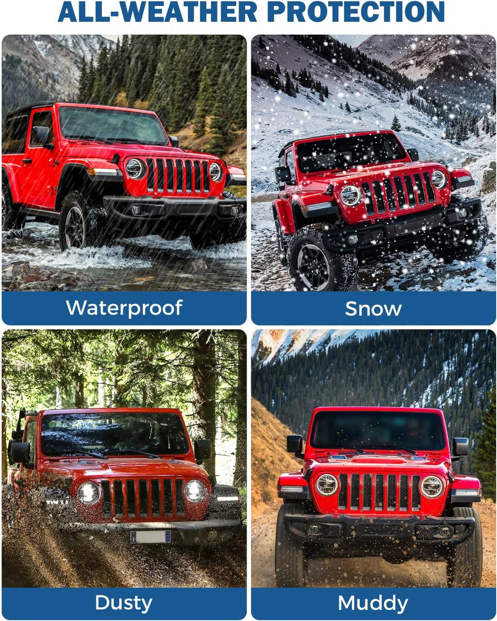 All-Weather Waterproof Trunk Mat Cargo Liner for Wrangler JL 4XE 2021 2022 4 Door Z696