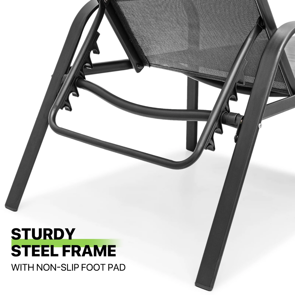 Set of 2 Grey Patio Lounge Chairs with Adjustable Backrest Y328600