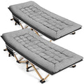 Portable Folding Camping Cot with Thick Mattress Grey Z815660