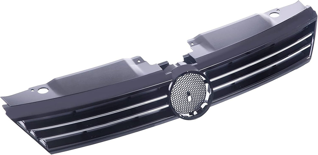Front Grille Grill Assembly With Chrome Shell Molding With Black Insert Compatible With Volkswagen Jetta 2011 2012 2013 2014 Pack of 2 F512