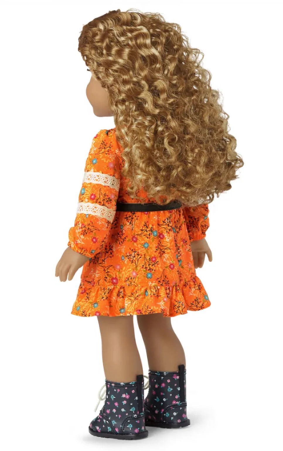 18 inch Doll with Gray Eyes Freckles Curly Caramel Colored Hair H69272