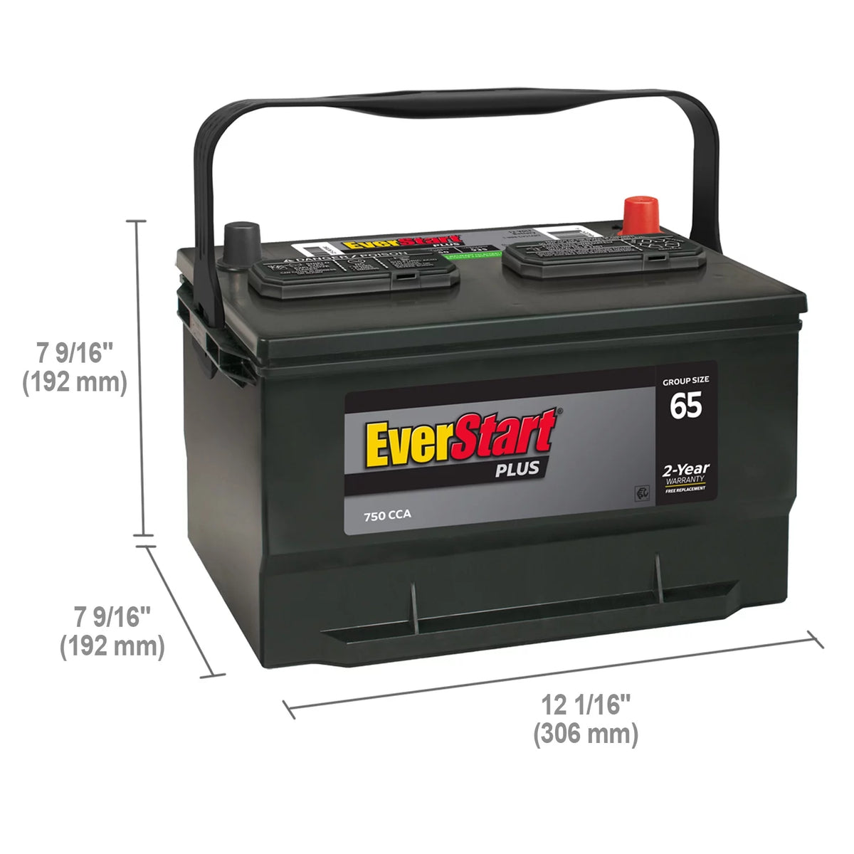 Lead Acid Automotive Battery Group Size 65 12 Volt 750 CCA V560378