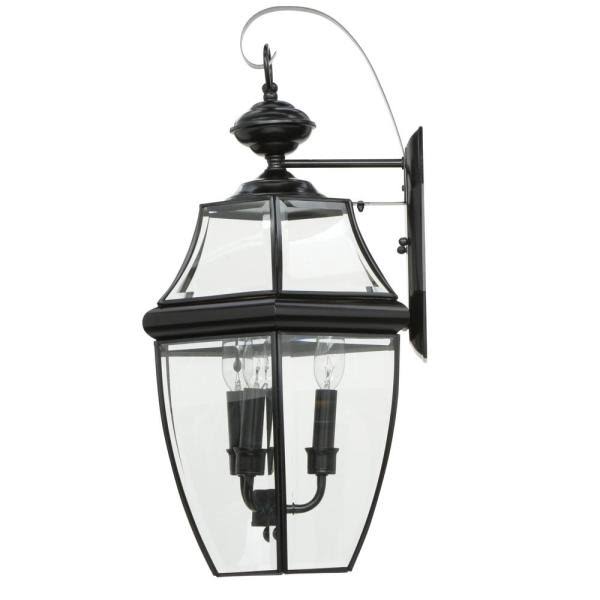 Black Three Light Outdoor Wall Lantern W2065