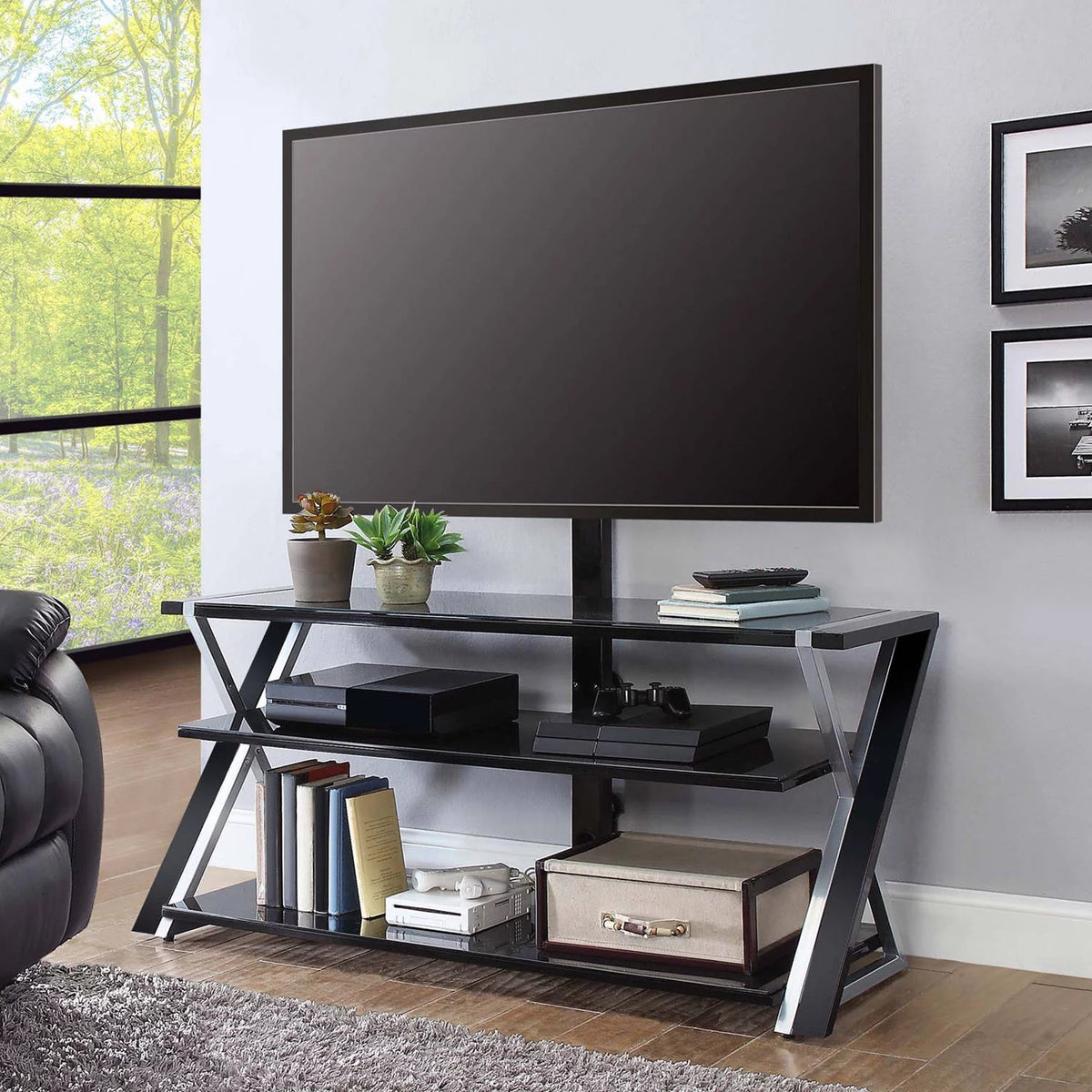Black 3-in-1 Television Stand A5673