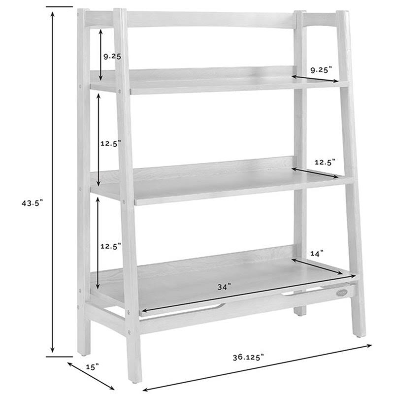 White 3 Shelf Ladder Bookcase D566