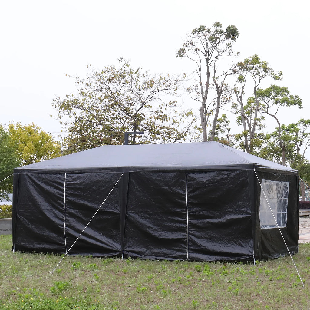 Black Waterproof Party Tent with 6 Removable Sidewalls K138