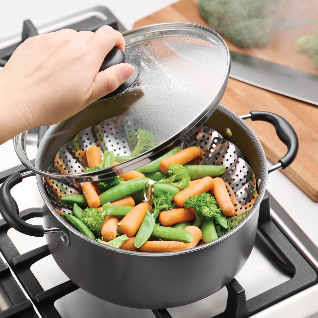 18 Piece Non-stick Cookware Set, Steel Gray X20825