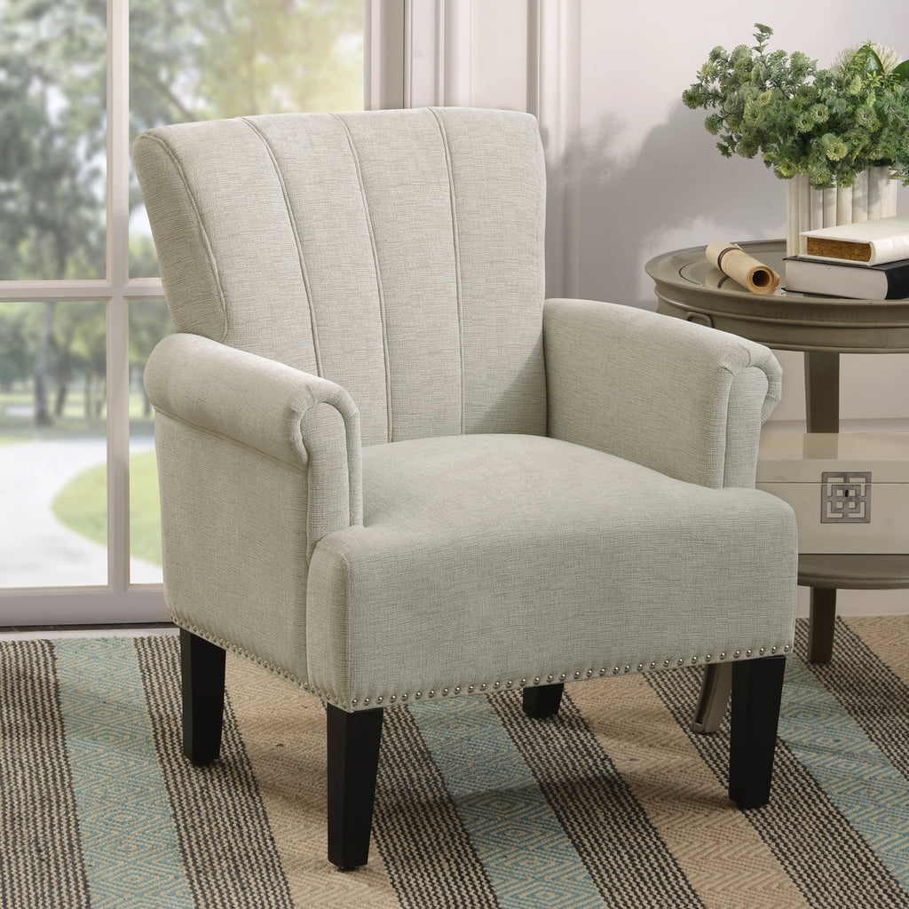 Beige Tufted Accent Armchair P5057
