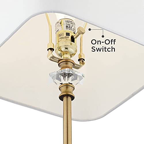 29 1/2" Tall Skinny Buffet Traditional Glam End Table Lamps Set of 2 Gold Clear Crystal Metal L28880