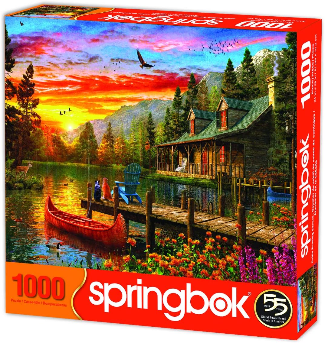 1000 Piece Jigsaw Puzzle Cabin Evening Sunset B904